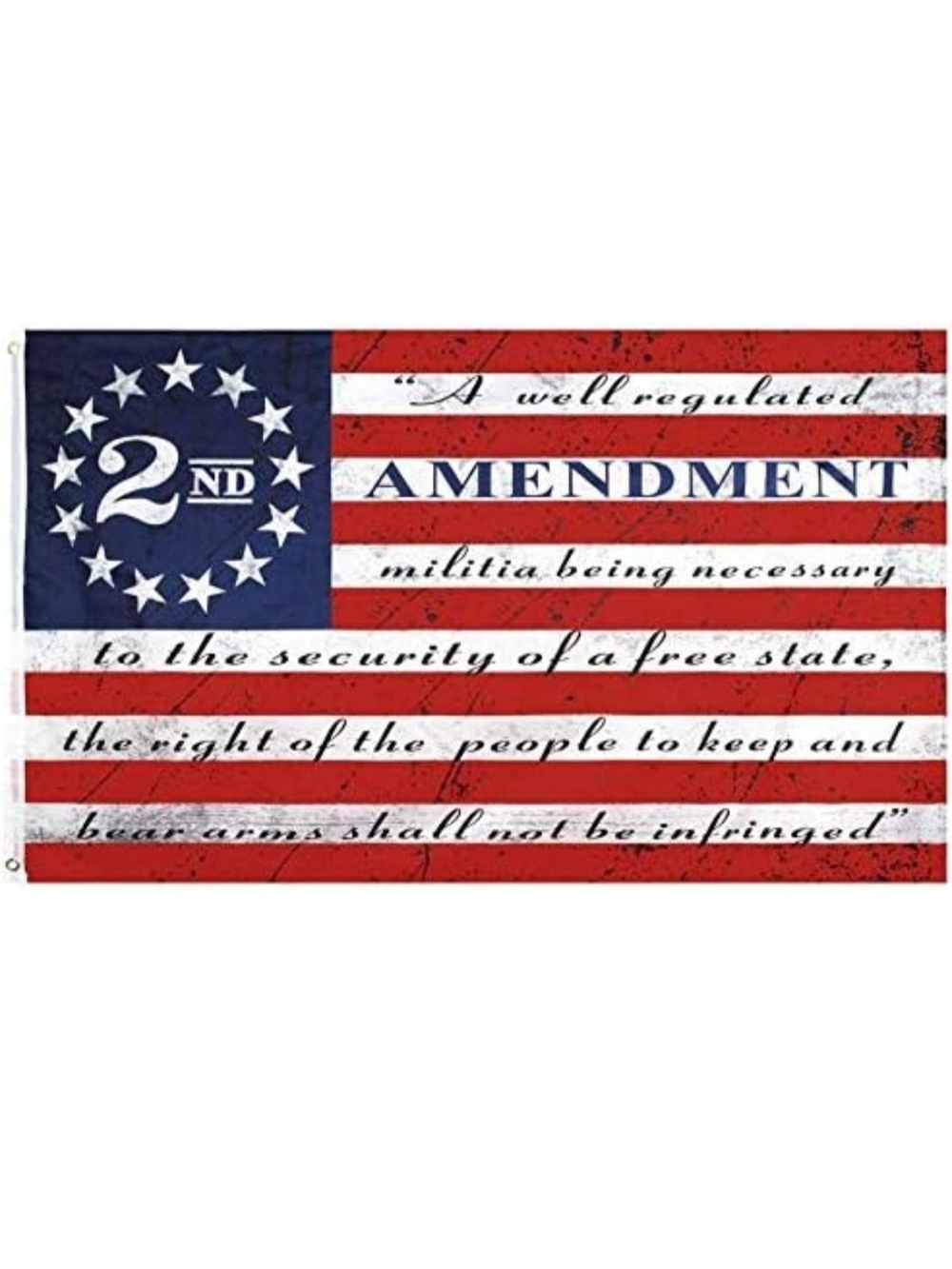 2nd Amendment Flag Wall Accent - Patriotic Red, White & Blue